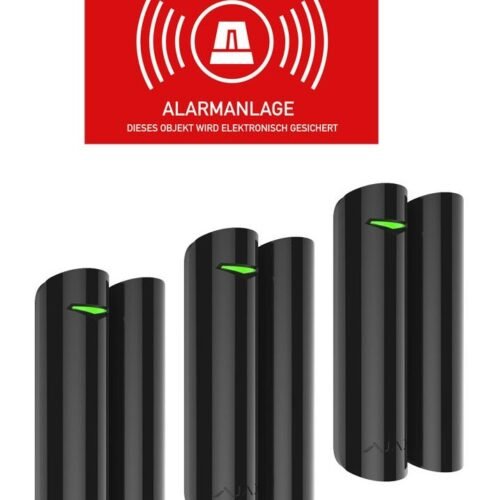 AJAX | Funk-Öffnungsmelder "DoorProtect Plus" (Schwarz) 3er SET