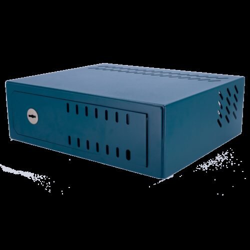 Safe für DVR - Spezifisch für Videoüberwachung - Für DVR mit 1U Rack - Mechanisches Schloss - Mit Belüftung und Kabelverschraubu