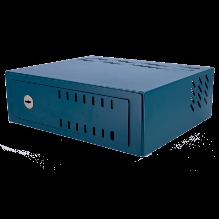 Safe für DVR - Spezifisch für Videoüberwachung - Für DVR mit 1U Rack - Mechanisches Schloss - Mit Belüftung und Kabelverschraubu