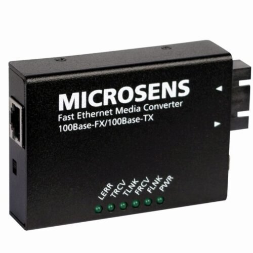 Microsens Medienkonverter 100Base-FX/ 10/100Base-TX, 2 x ST, 1 x RJ45, MS410512-V2