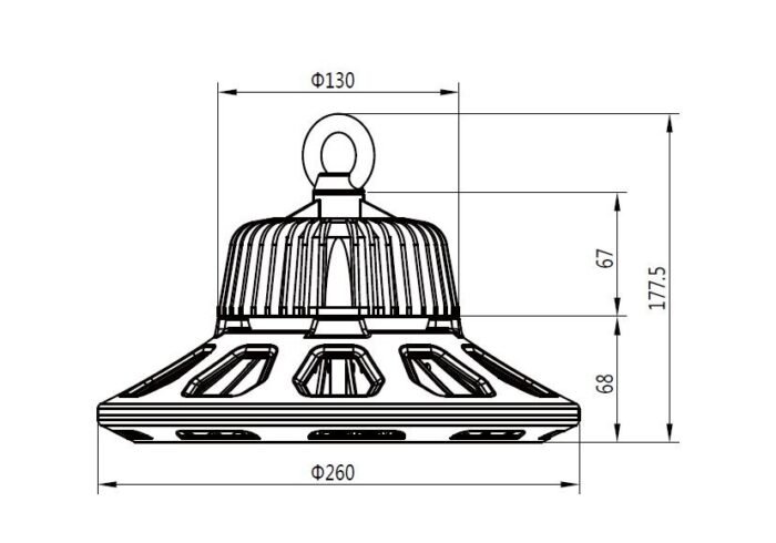 Synergy 21 LED Spot Pendelleuchte UFO 80W für Industrie/Lagerhallen cw 90° - Image 6