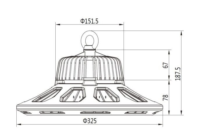 Synergy 21 LED Spot Pendelleuchte UFO 160W für Industrie/Lagerhallen cw 90° - Image 6