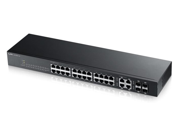 Zyxel Switch smart managed Layer2 28 Port &bull 24x 1 GbE &bull 4x 1 Gb Combo &bull 19" &bull Lüfterlos &bull NebulaFlex &bull G