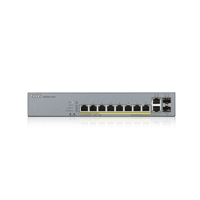 Zyxel Switch smart managed Layer2 12 Port &bull 10x 1 GbE &bull PoE Budget 130 Watt &bull 8x PoE at &bull 2x SFP &bull 19" &bull - Image 2