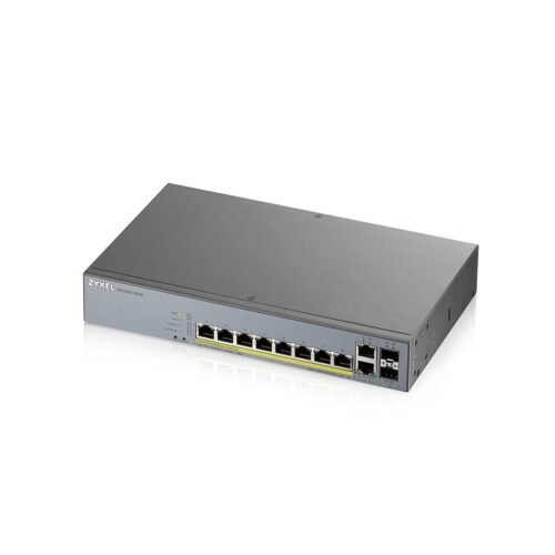 Zyxel Switch smart managed Layer2 12 Port &bull 10x 1 GbE &bull PoE Budget 130 Watt &bull 8x PoE at &bull 2x SFP &bull 19" &bull