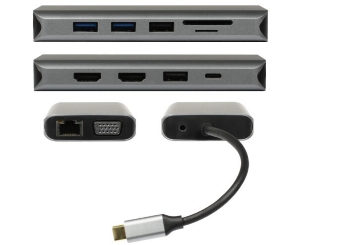 Plusonic USB-C Docking Adapter/Hub 8in1 with HDMI/VGA/LAN/USB - Image 2