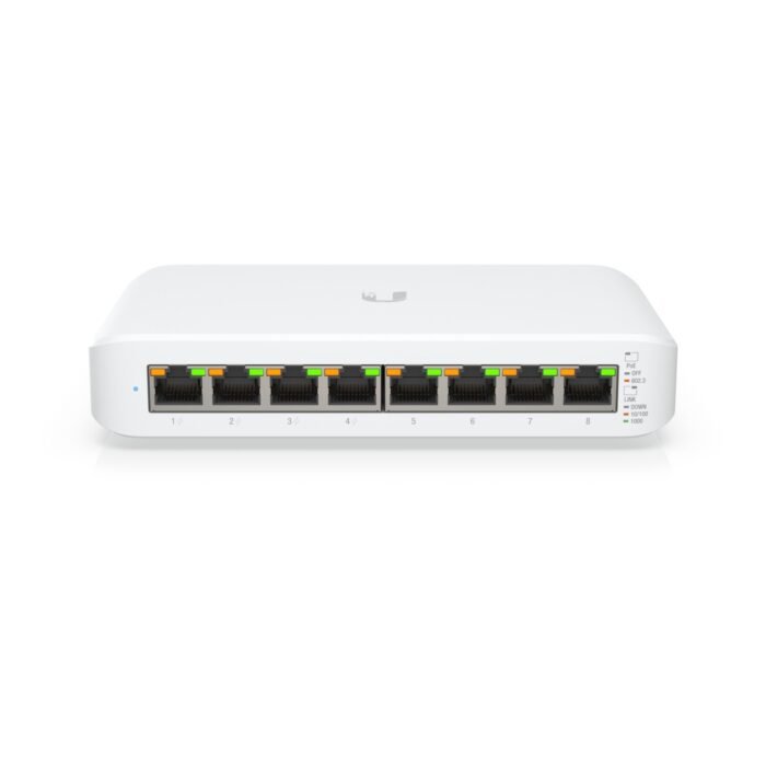 Ubiquiti Switch smart managed Layer2 8 Port &bull 8x GbE &bull PoE Budget 52W &bull 4x PoE at &bull Desktop &bull Lüfterlos &bul