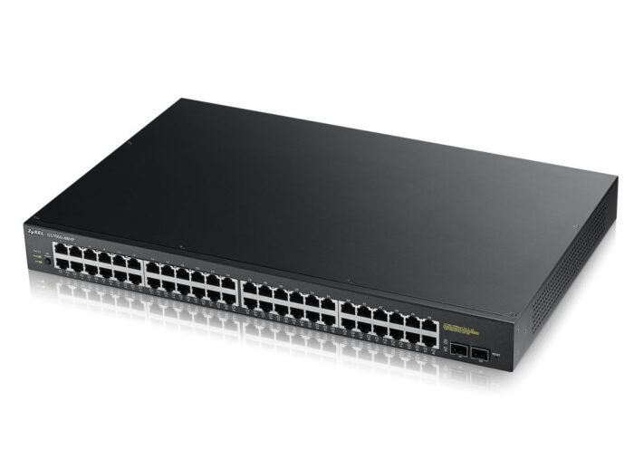 Zyxel Switch smart managed Layer2 50 Port &bull 48x 1 GbE &bull PoE Budget 170 Watt &bull 24x PoE at &bull 2x SFP &bull 19" &bul