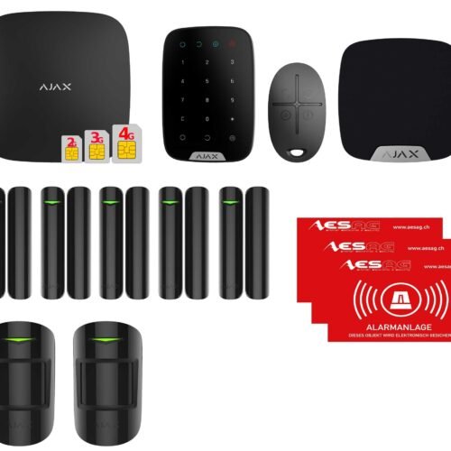 AJAX HUB 2 PLUS - Funk Alarmanlage SET 3, Schwarz