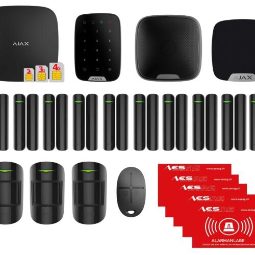 AJAX HUB 2 PLUS - Funk Alarmanlage SET, Schwarz
