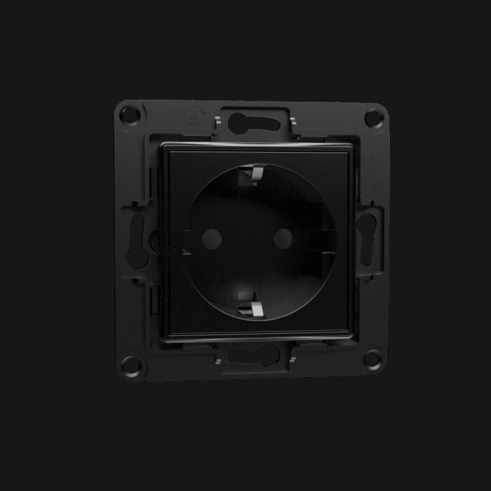 Shelly · Unterputz Zubehör · "Wall Socket EU" · Wandsteckdose · Schwarz