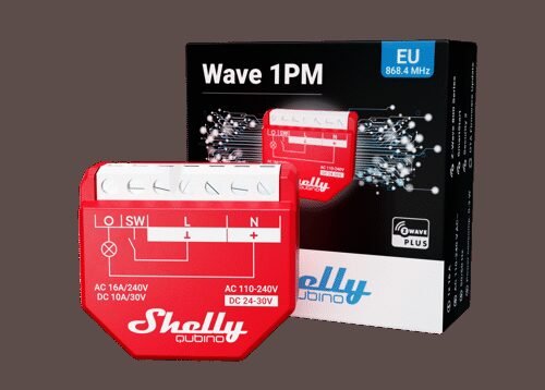 Shelly · Unterputz · "Wave 1PM" · Relais · max. 16A · 1 Kanal · Messfunktion · Z-Wave