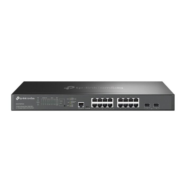 TP-Link Switch smart managed Layer2 18 Port &bull 8x 2.5 GbE POE &bull 8x 2.5 GbE &bull PoE Budget 150W &bull 2x SFP &bull 19" &
