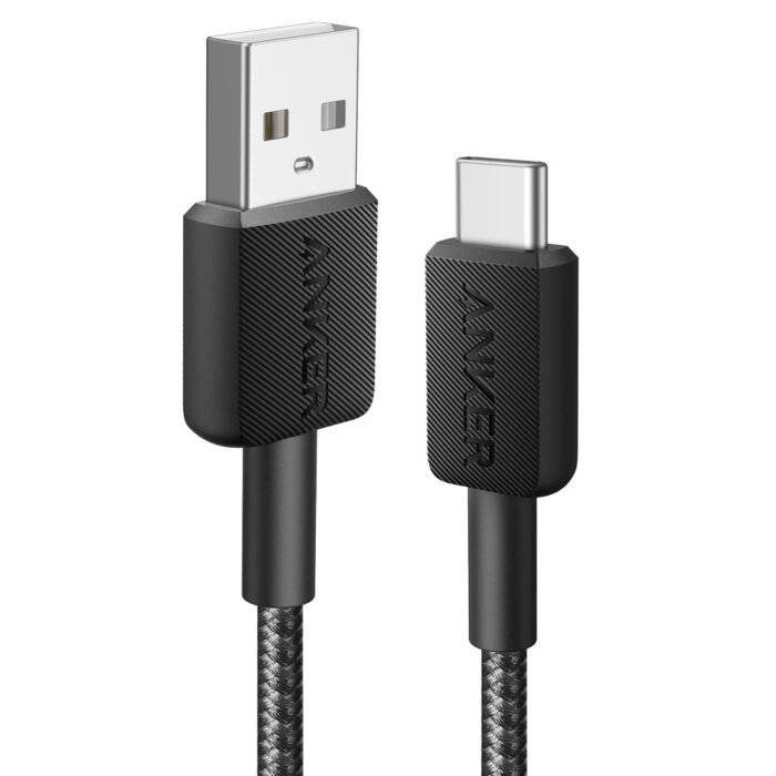 Anker - Kabel USB2.0 - Schnellladung bis zu 15W - USB-A auf USB-C - Nylon geflechtenes Kabel - Länge 0.9m | Farbe schwarz