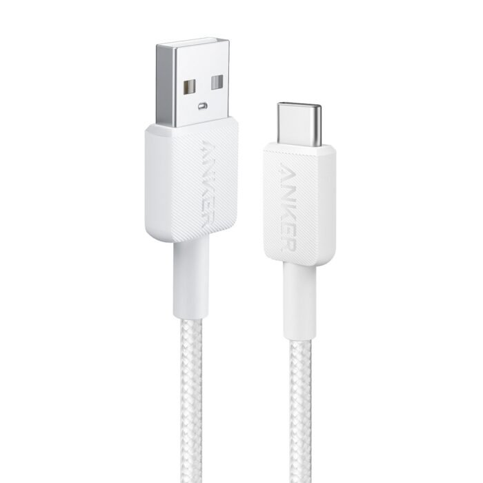 Anker - Kabel USB2.0 - Schnellladung bis zu 15W - USB-A auf USB-C - Nylon geflechtenes Kabel - Länge 0.9m | Farbe weiß
