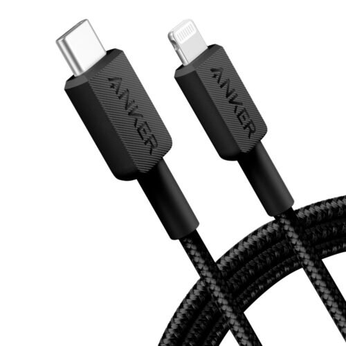 Anker - Kabel USB2.0 - Schnelles Aufladen - USB-C zu Lightning - Nylon geflechtenes Kabel - Länge 1.8m | Farbe schwarz