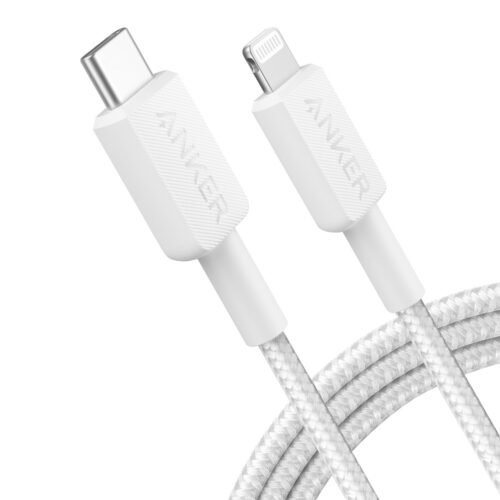 Anker - Kabel USB2.0 - Schnelles Aufladen - USB-C zu Lightning - Nylon geflechtenes Kabel - Länge 1.8m | Farbe weiß
