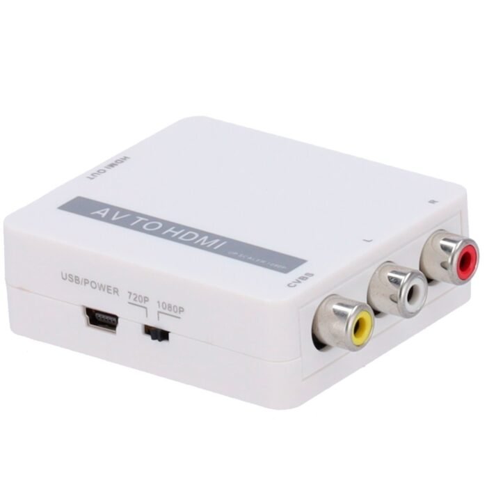 AV zu HDMI Konverter - 1 Eingang AV - 1 HDMI-Ausgang - Ausgabeauflösung 1080p - PAL / NTSC-Videoeingangsauflösung - Stereo-Audio
