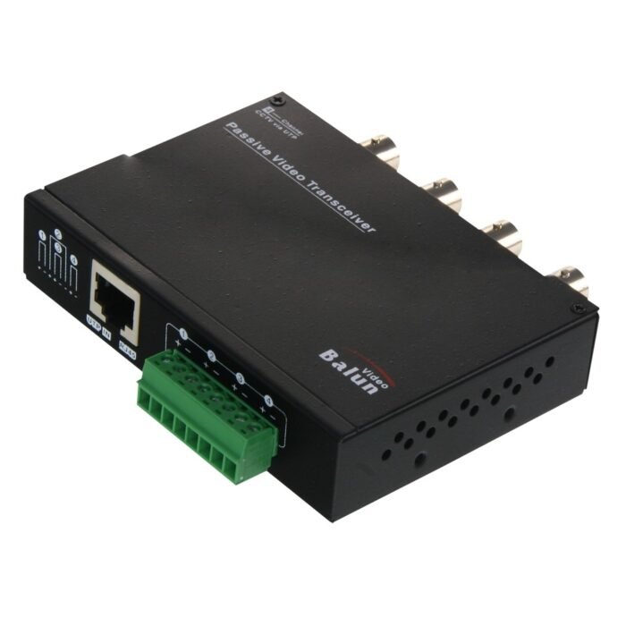 Balun für HDTVI / HDCVI / AHD /CVBS - 4 passive Kanäle - Enthält 4 BA612P-HAC - BNC Verbindung und RJ45 - Umfang: 180 ~ 440 m