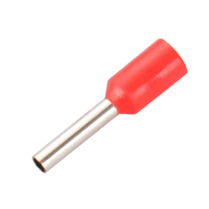Hohle Aderendhülsen zum Crimpen - Für elektrische Kabel - Leiterquerschnitt 1mm² / AWG 18 - Rote Farbe - 200 Einheiten