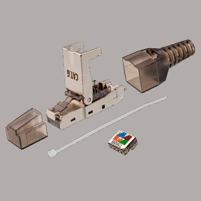 Conector RJ45 - Kompatibel mit FTP-Kabel Cat 6 - Metallgehäuse - Einfache Installation ohne Werkzeuge