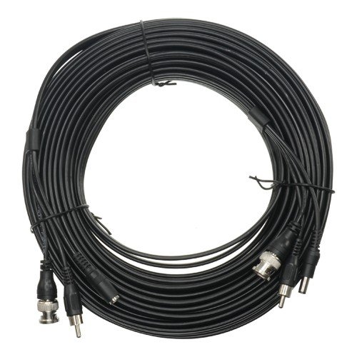 Kombiniertes Kabel RG59 + Audio + DC - Mini RG59 mit BNC-Anschluss - Audiokabel über RCA - Stromkabel via JACK - Länge 20 m - Ge