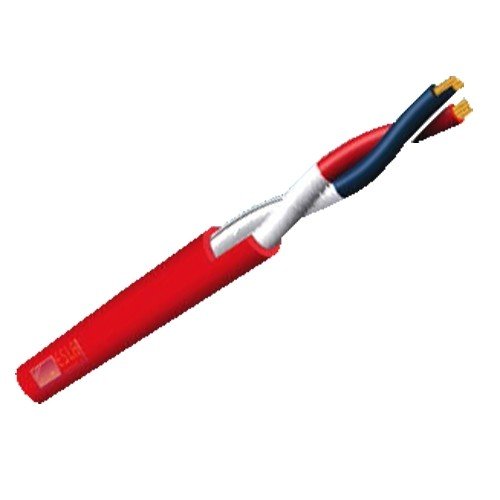 Abgeschirmte geflochtene Kabeltrommel - Feuerbeständig 120' CR1 - Rolle von 100 Metern - Kupferleiter 2x1mm2 - CPR Cca-Zertifika