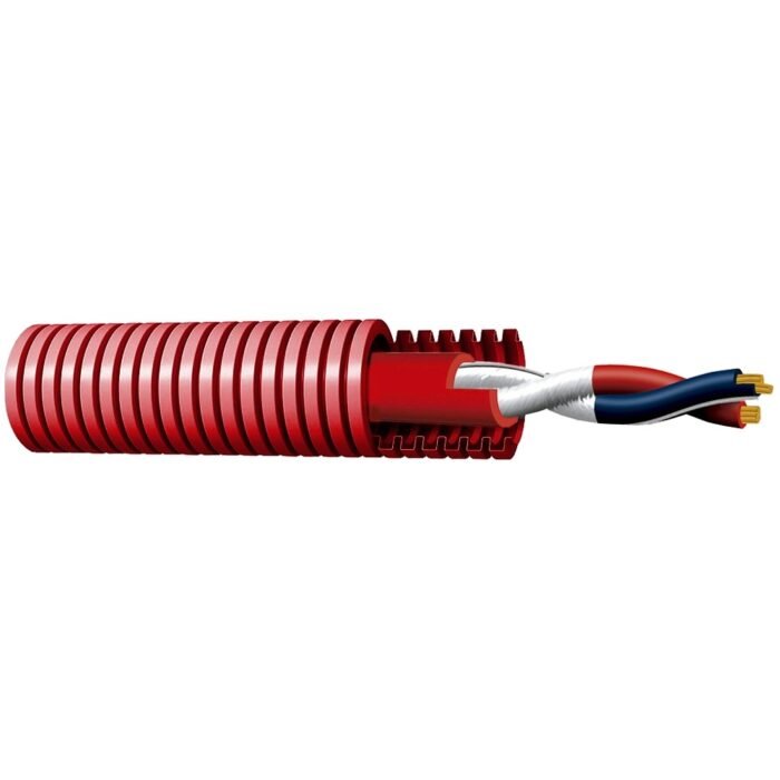 Abgeschirmte geflochtene Kabeltrommel - Feuerfestigkeit RF 120 Minuten - Rolle von 100 Metern - Kupferleiter 2x1.5mm2 - CPR Cca-