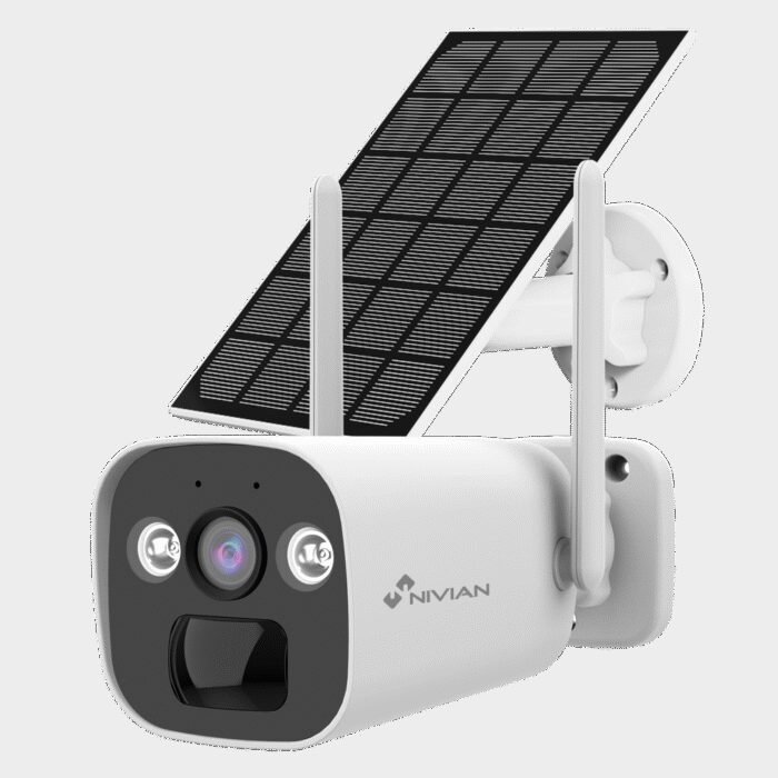 Nivian GSM Batteriekamera mit 4G und Solarmodul, 2k, IP65