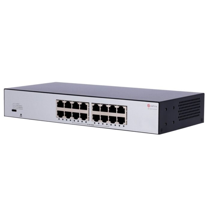 Safire Desktop Switch - 16 Gigabit-Ports - Geschwindigkeit 10/100/1000 Mbps - Plug &amp Play - Energiesparende Technologie - Met