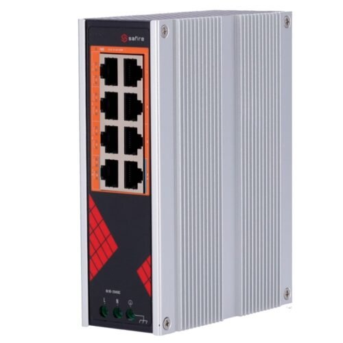 Safire Switch Industrieller AC-Stromversorgung 90~264V - 8 Gigabit-Ports 10/100/1000Mbps - 6 PoE+-Ports 30W + 2 Hi-PoE-Ports 60W