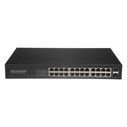 Switch - 24 Ports RJ45 + 2 SFP GIGA - Portgeschwindigkeit 10/100/1000 Mbps - Maximal 20W - Plug &amp Play - Energiesparende Tech