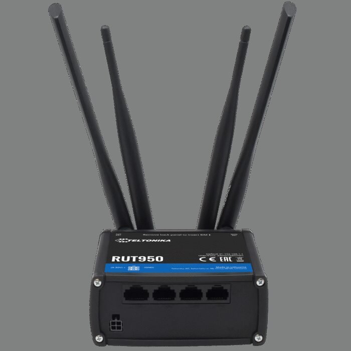 Teltonika Router 4G Industriell - 4 Ethernet-Anschlüsse RJ45 Fast Ethernet - Dual SIM 4G (LTE) Kategorie 4 bis zu 150Mbps - 2x E