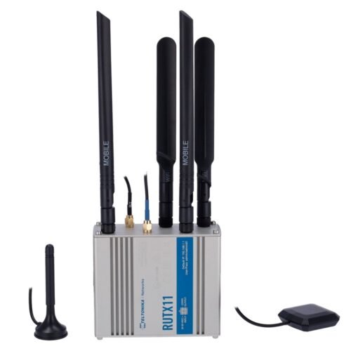 Teltonika Router 4G Industriell - Dual SIM 4G Kategorie 6 - WLAN 5 - Bluetooth LE 4.0 - GNSS-Positionierung - 4 Ethernet Anschlü
