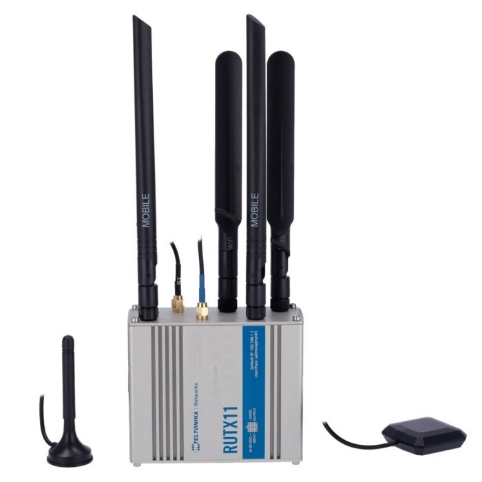Teltonika Router 4G Industriell - Dual SIM 4G Kategorie 6 - WLAN 5 - Bluetooth LE 4.0 - GNSS-Positionierung - 4 Ethernet Anschlü