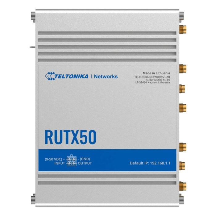 Teltonika Router 5G Industriell - 5G Sub-6Ghz SA/NSA - Dual-SIM-Doppelmodem - WLAN 5 - GNSS-Positionierung - 5 Ethernet Anschlüs