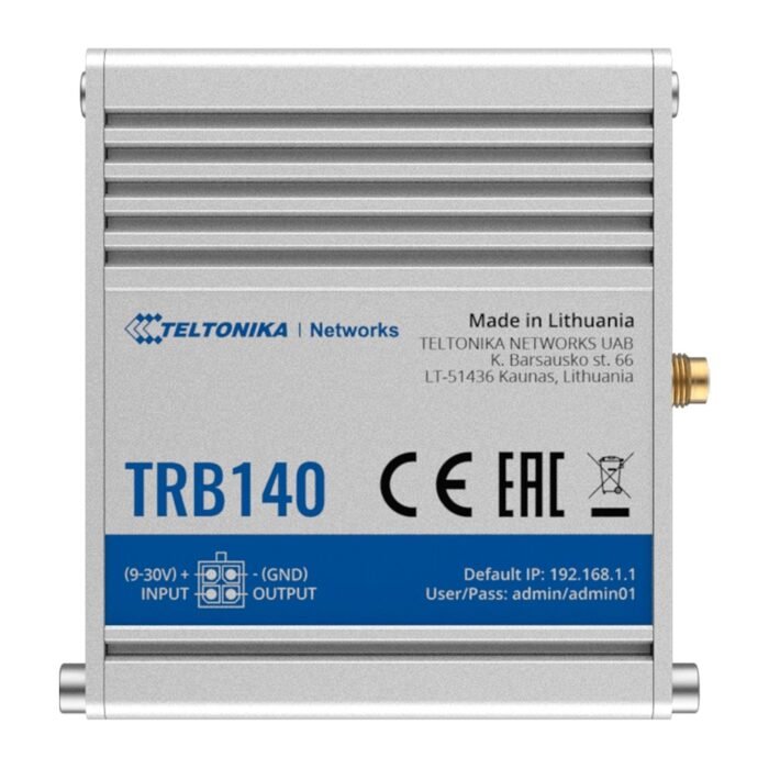 Teltonika Gateway 4G Industriell - 4G Kategorie 4 / 3G / 2G - Ethernet-Anschluss RJ45 10/100/1000Mbps - Kompaktes Design - Micro