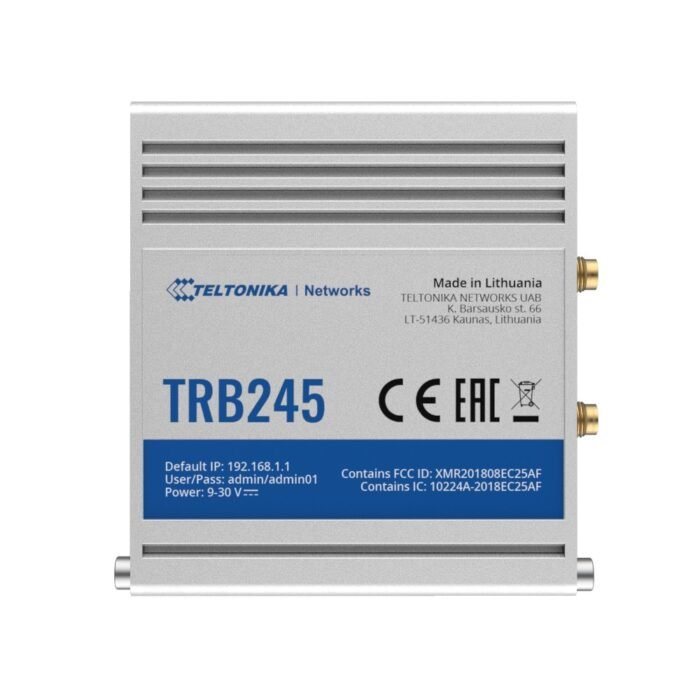 Teltonika Gateway 4G Industriell - 4G Kategorie 1 / 3G / 2G - Anschluss RJ45 10/100Mbps - Ports RS232 und RS485 - Micro-USB-Ansc