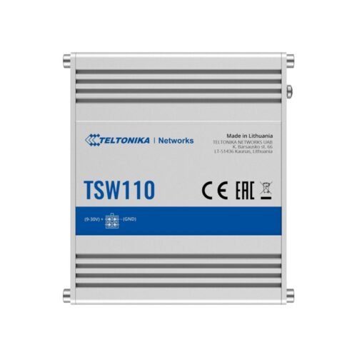 Industrieller Teltonika Switch Nicht verwaltbar - 5 Ethernet Anschlüsse RJ45 Gigabit - Robustes Aluminium-Gehäuse - Plug and Pla