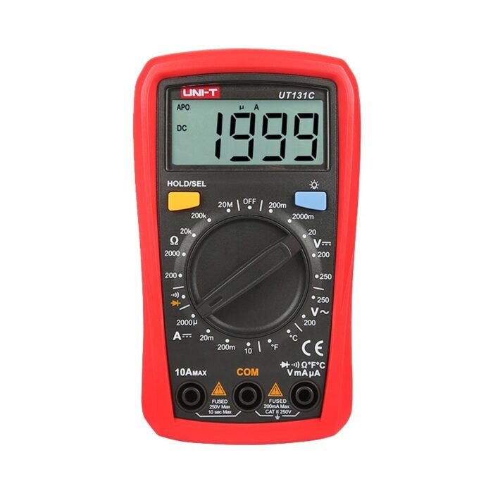 LCD-Digital-Handmultimeter - DC und AC Spannungsmessung bis zu 250V - DC-Strommessung bis zu 10A - Temperaturmessung - Messung d
