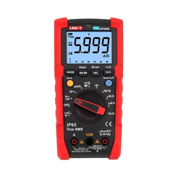 True RMS Industrielles Digitalmultimeter - IP65 und eine Fallfestigkeit bis 2 m - DC- und AC-Messung bis zu 600V / 20 A - Integr