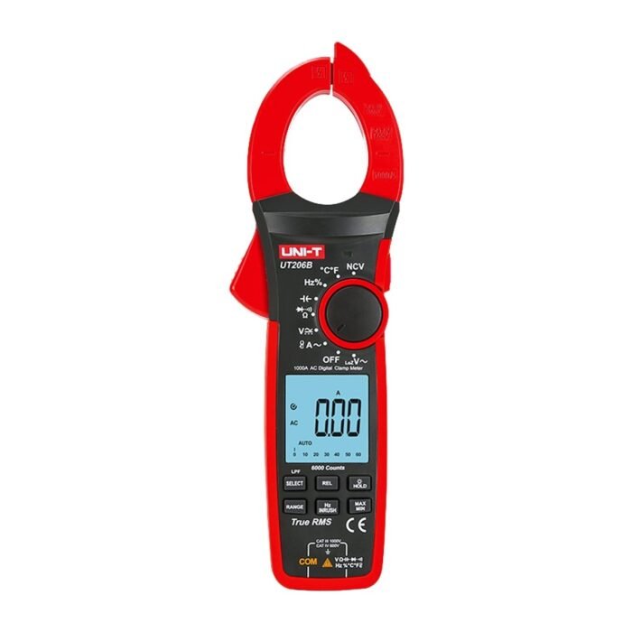 LCD-Stromzangen-Messgerät - DC-Messung bis zu 1000V - AC-Messung bis zu 1000V und 1000A - Widerstand/Kapazität/Frequenz/Temperat