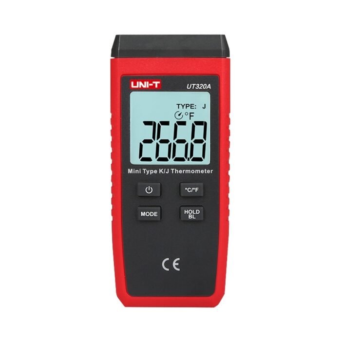 Thermometer mit Sonden Typ K und J - Einzelnes hintergrundbeleuchtetes Display - Hohe Präzision - Absturzsicher bis zu 1m-Höhe -