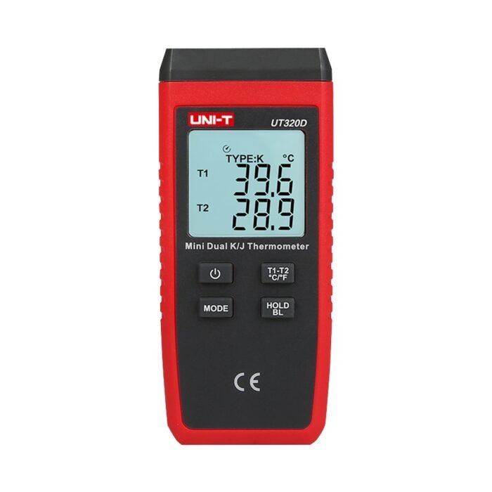 Thermometer mit Sonden Typ K und J - Doppelt beleuchtetes Display - Hohe Präzision - Absturzsicher bis zu 1m-Höhe - Automatische