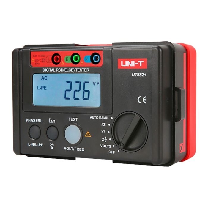 Differenzial-Auslösezeit-Prüfgerät - LCD-Anzeige bis zu 1000 Konten - Kompatibel mit Einphasen-Stromkreisen 195V~253V - AC- Span