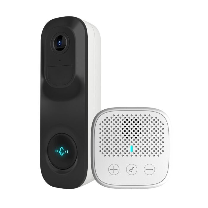 VicoHome Video-Türklingel 3Mpx WiFi - PIR-Sensor / Intelligente Erkennung (Cloud) - Batterie 5200 mAh oder verkabelte Stromverso