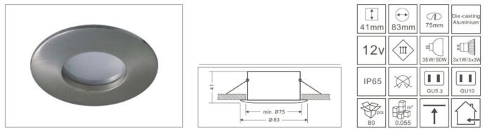 Synergy 21 LED Retrofit GU10 / GX5, 3 Deckeneinbausatz IP65 - Image 2