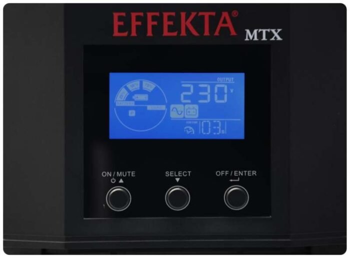 Effekta MTX Lineinteraktive USV, 3000VA, 6min bei cos phi 0,7 , MTX3000, USB+RS232, Schwarz, Sinus-Ausgang, - Image 2