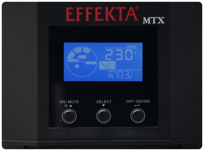 Effekta MTX-XL Lineinteraktive USV, 1100VA, 36min bei cos phi 0,7 , MTX1100-36, USB+RS232, Schwarz, Sinus-Ausgang, - Image 3