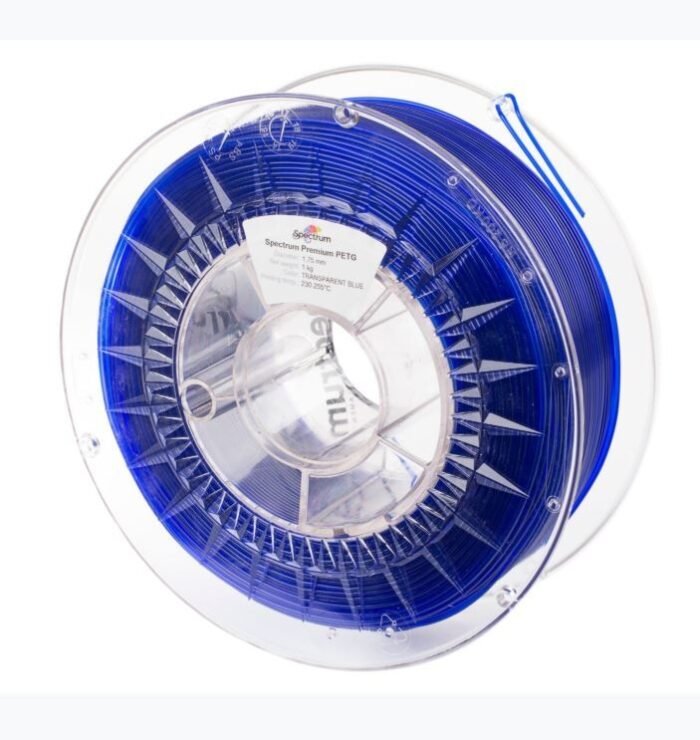 Spectrum 3D Filament / PET-G Premium / 1,75mm / Tranparent Blue / Blau Durchsichtig / 1kg - Image 2